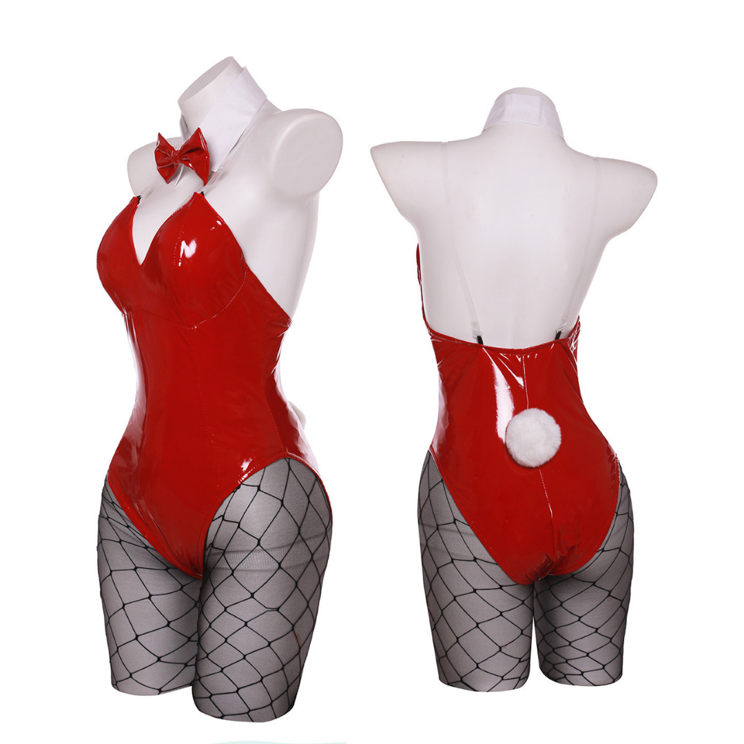 omgcos Panty & Stockin Black Red Bunny Bodysuit Sexy Cosplay Costume