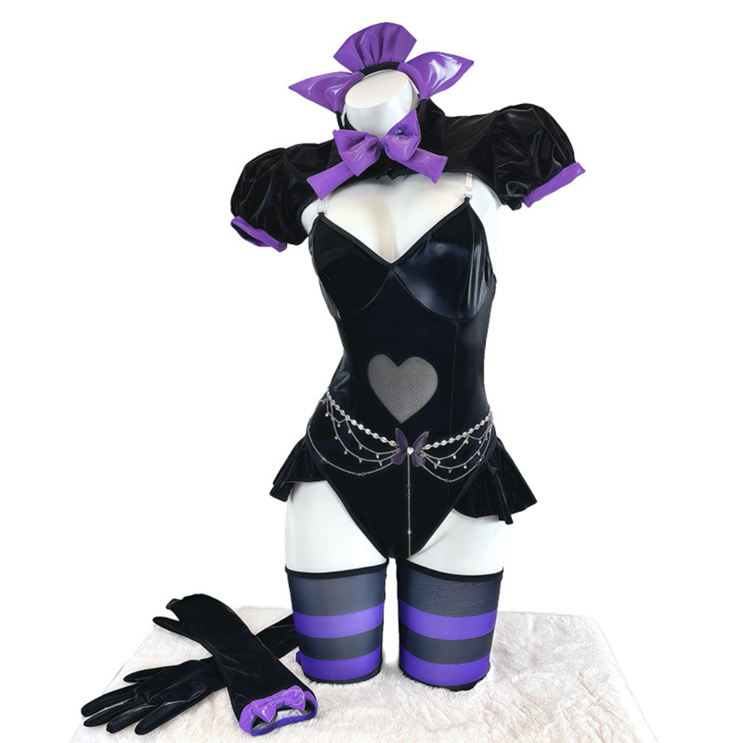 omgcos Sexy Gothic Heart Cut-out Cat Cosplay Costume