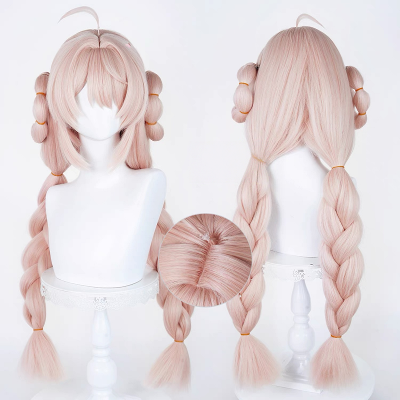 omgcos Zenless Zone Zero Zhao Pink 85cm Double Braided Cosplay Wig