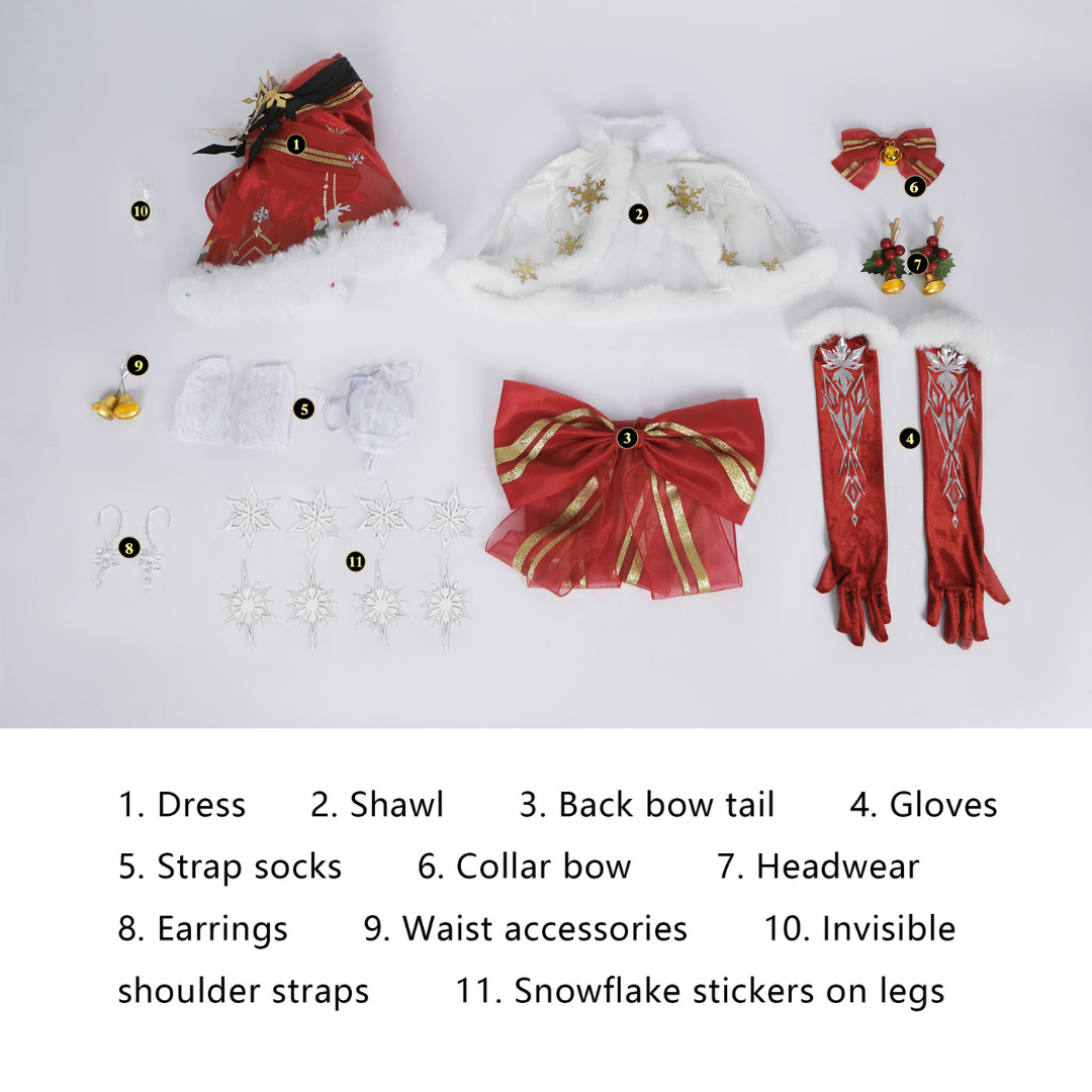 omgcos Christmas Warrior Cosplay Costume Festive Battle Dress