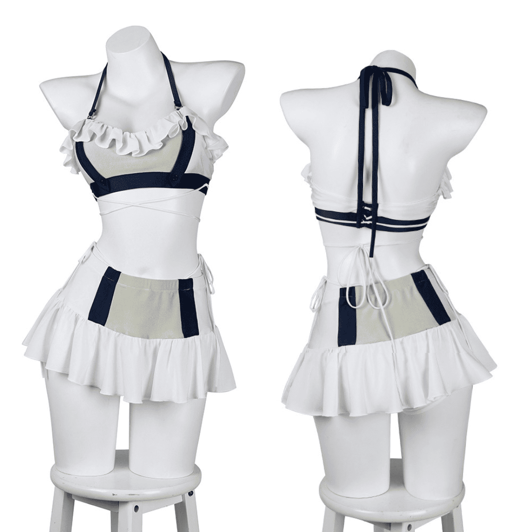 omgcos Fantasy Swimsuit FF7 White Pink Cosplay Costume