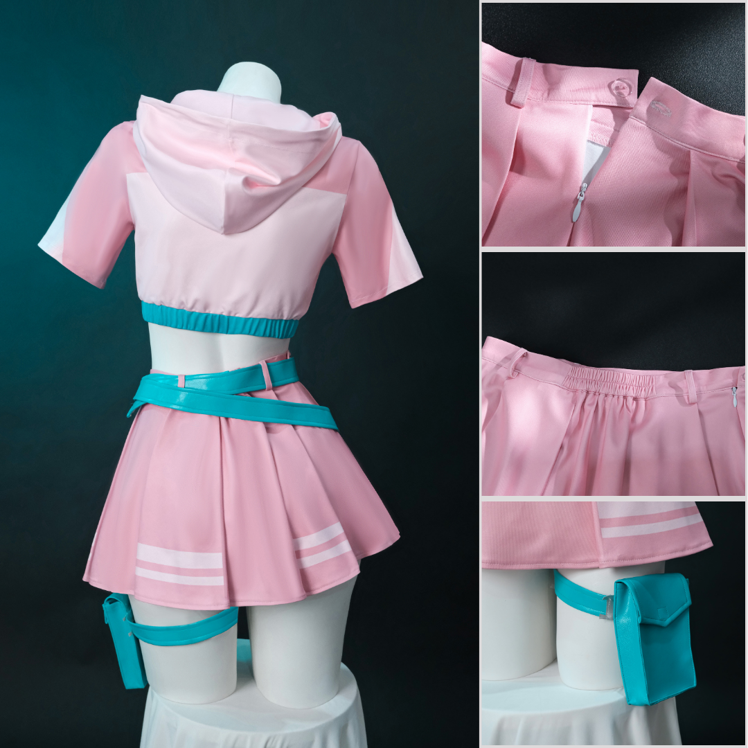 omgcos Fortnite Neko Singer Pink Skirt Cosplay Costume