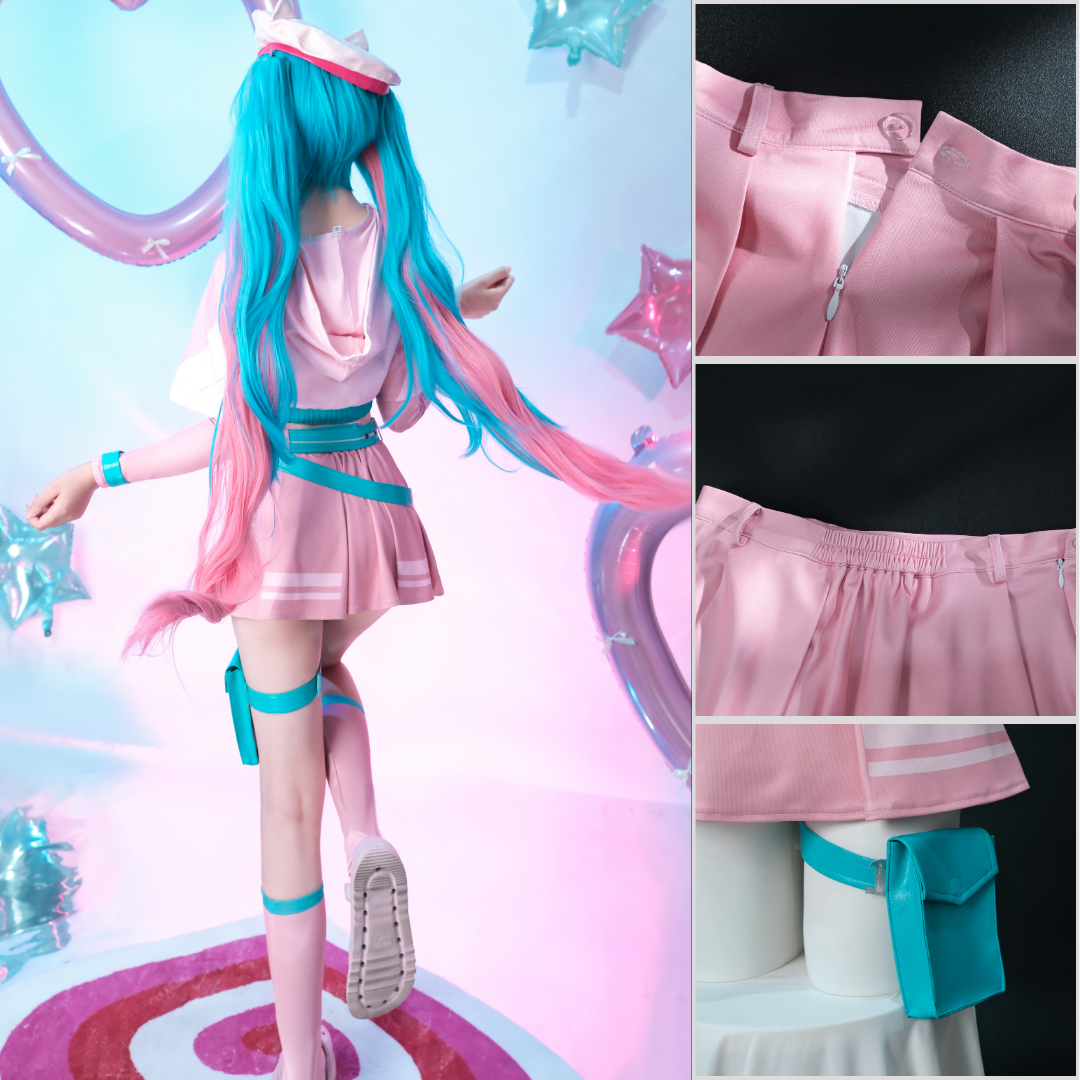 omgcos Fortnite Neko Singer Pink Skirt Cosplay Costume
