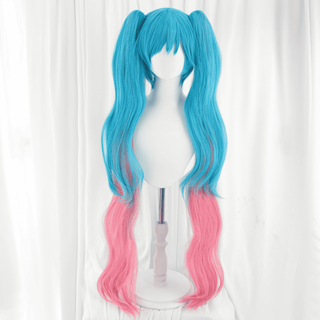 omgcos Fortnite Singer Pink Mix Blue Cosplay Wig