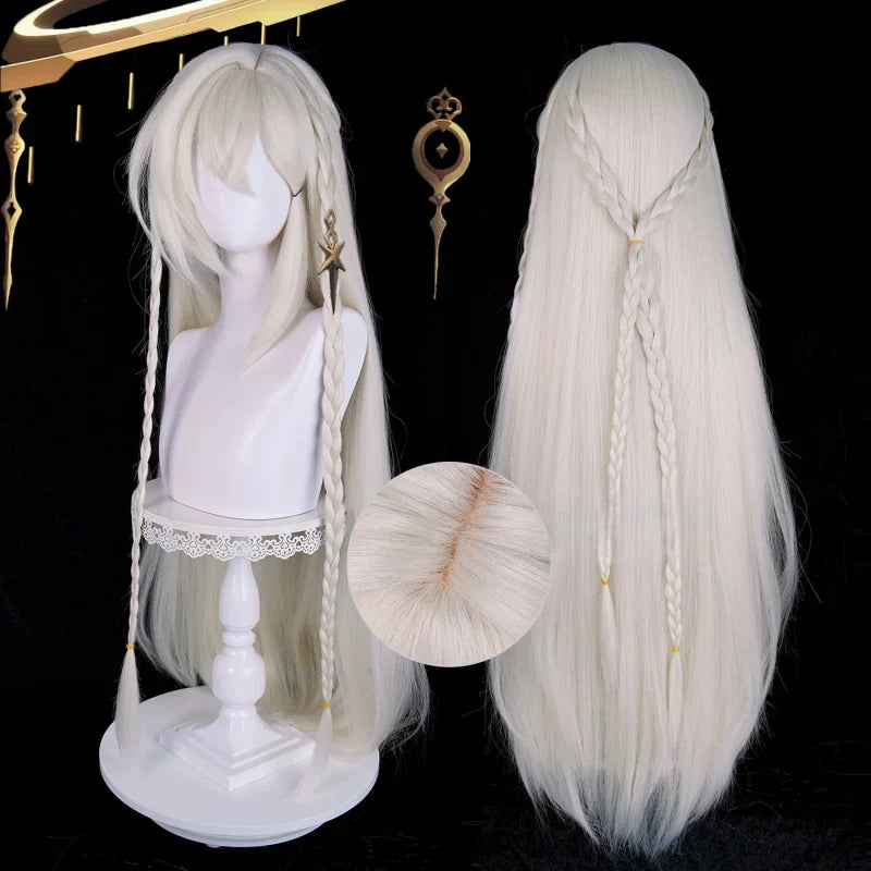 omgcos Genshin Impact Istaroth Gray-gold 98cm Halloween Cosplay Wig