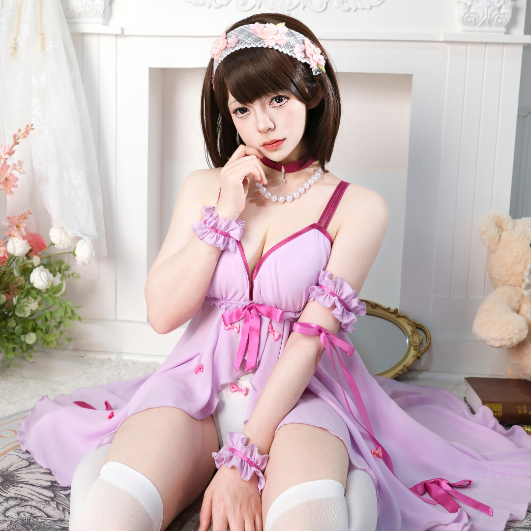 Last Batch omgcos Kato Megumi Pink Pyjamas Dress Cosplay Costume