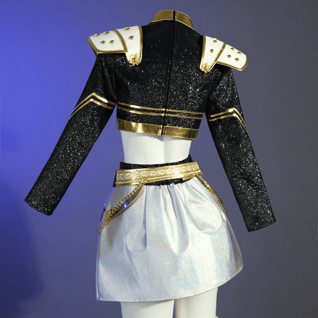 Last Batch omgcos Kpop Girl Zoey Golden Black Set Cosplay Costume