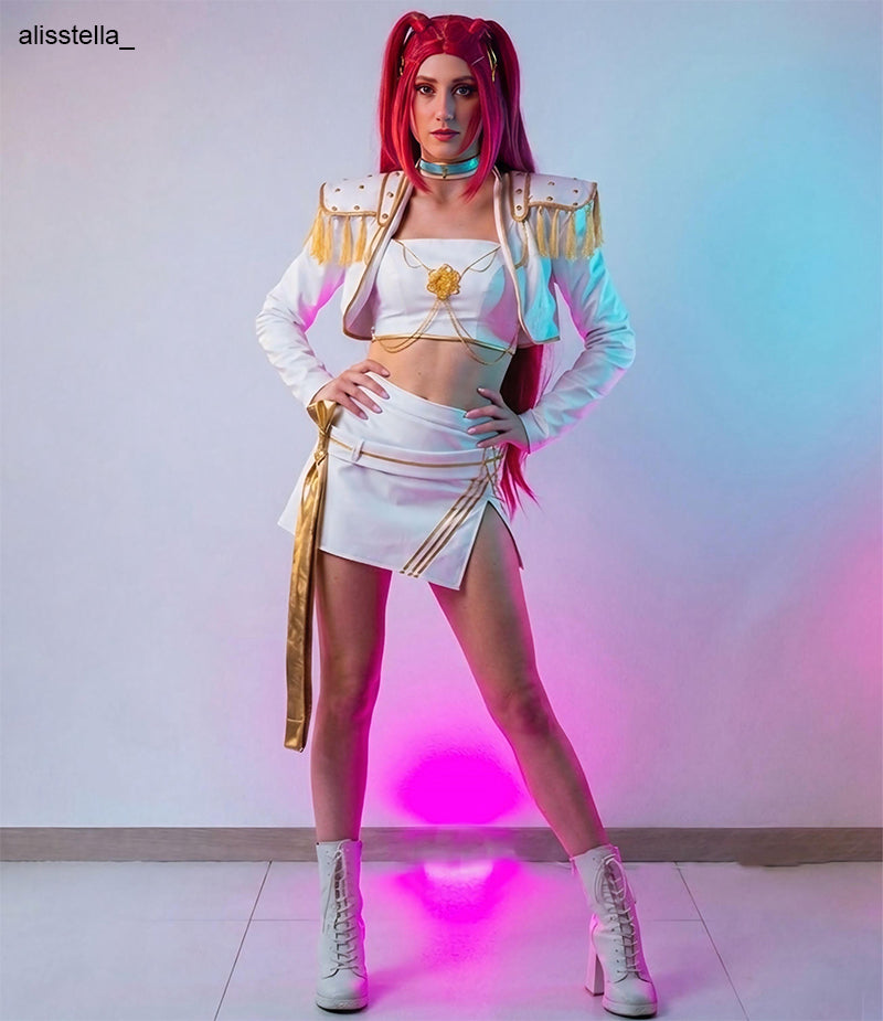 omgcos Kpop Girl White Outfit Cosplay Costume