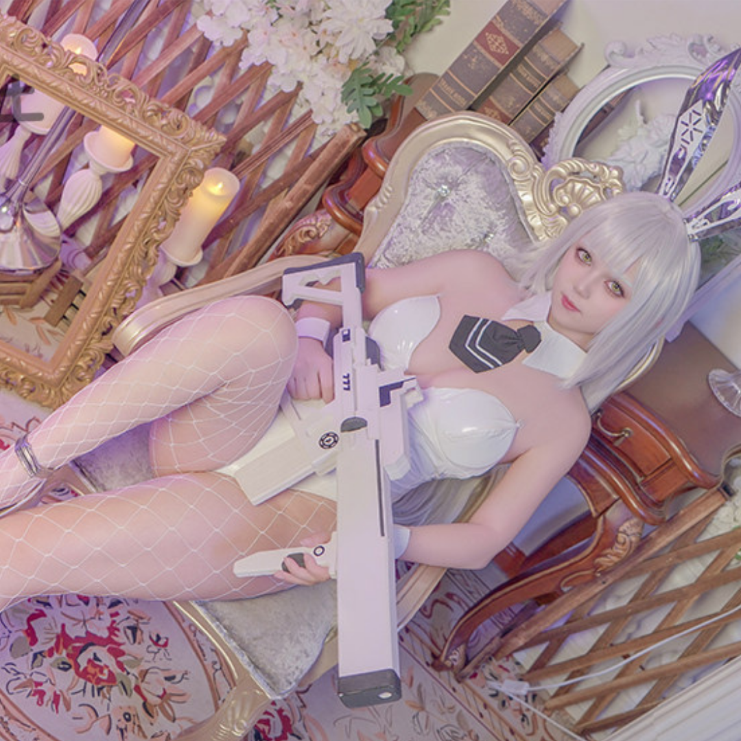 omgcos NIKKE Black Sexy Bunny Suit Blonc Noir Rupee Cosplay Costume