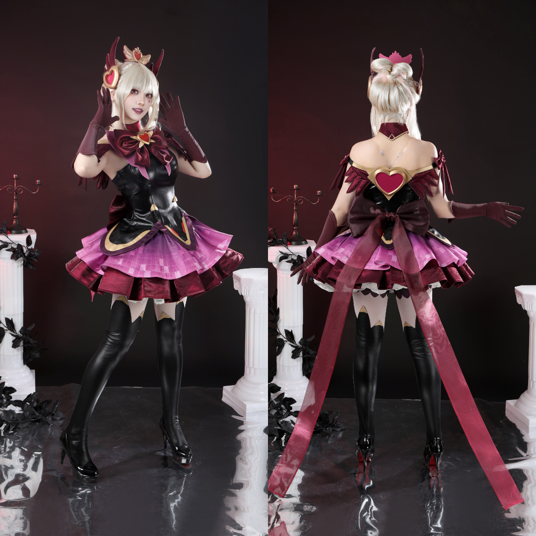 In Stock omgcos Overwatch Magical Girl Juno Cosplay Costume Black Red Set