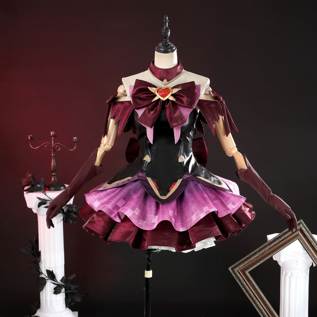 In Stock omgcos Overwatch Magical Girl Juno Cosplay Costume Black Red Set