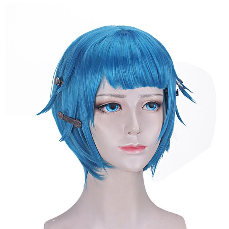 30cm Anime LOL Arcane Jinx Children Blue Short Cosplay Wigs