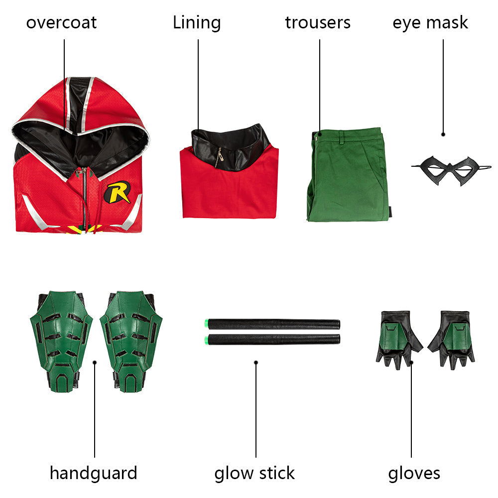 Batman Gotham Knights Robin Battle Outfit Male Cosplay Costumes