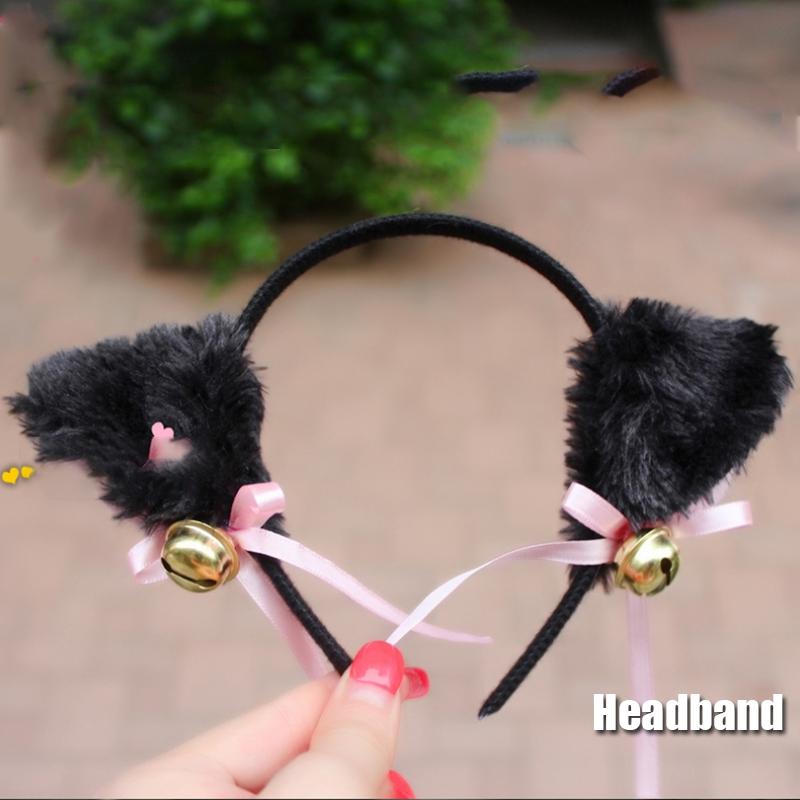 Black And White Cat Ears Tail Cat Claw Cos Props Headwear Cosplay