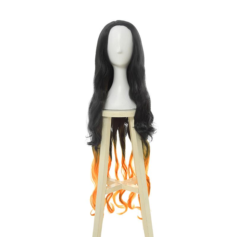 Demon Slayer / Kimetsu no Yaiba Nezuko Kamado Black Brown Long Wave Cosplay Wigs