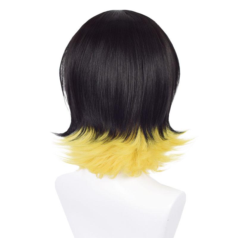 Blue Lock Bachira Meguru Black Mixed Yellow Cosplay Wigs