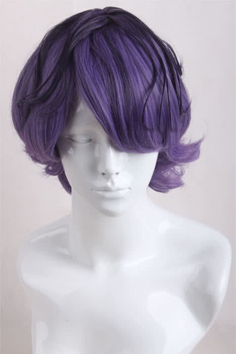 30cm Short Curly Purple Mixed IB Garry Halloween Party Cosplay hair wig