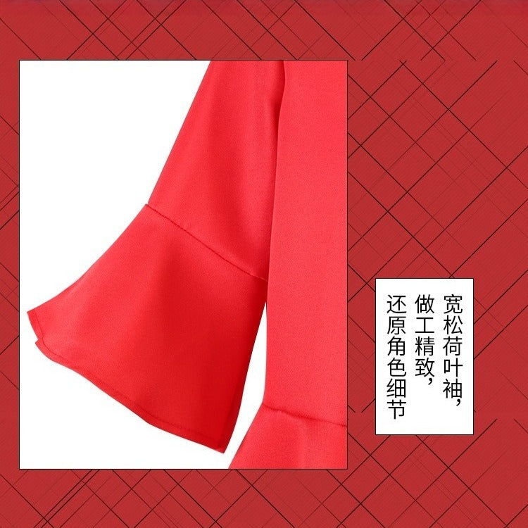 Anime Navigation Monkey D. Luffy Red Shirt Fullset Cosplay Costumes