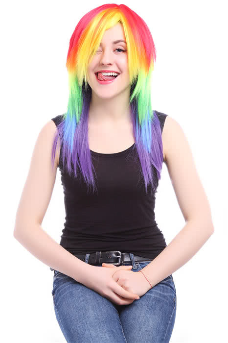 50cm Medium Cosplay Wig Rainbow My Little Pony Friendship Is Magic Party Hair