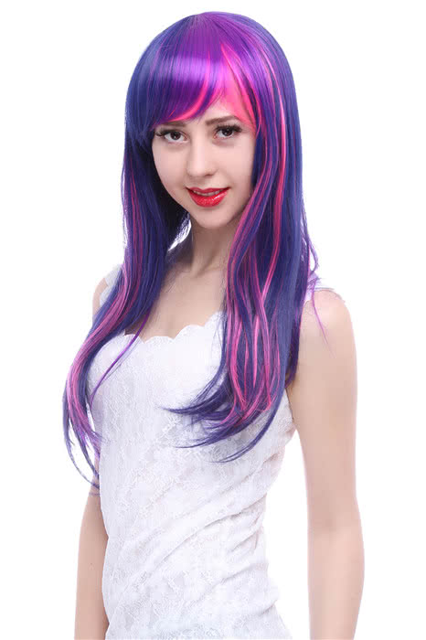 Mixed Color My Little Pony Twilight Sparkle Cosplay Party Wigs