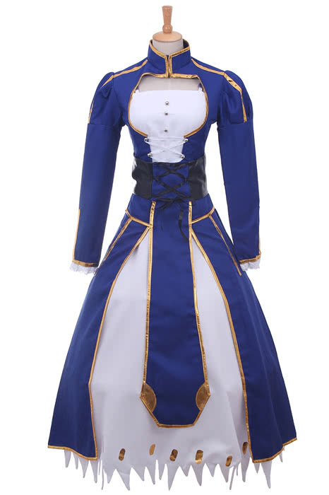 Fate Stay Saber Night Rin Deep Blue Dress Cosplay Costume