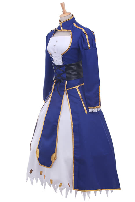 Fate Stay Saber Night Rin Deep Blue Dress Cosplay Costume