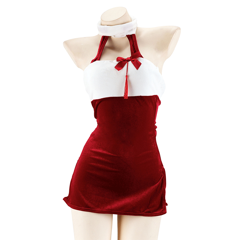 Christmas Long Bow Sexy Dress Cosplay Costume