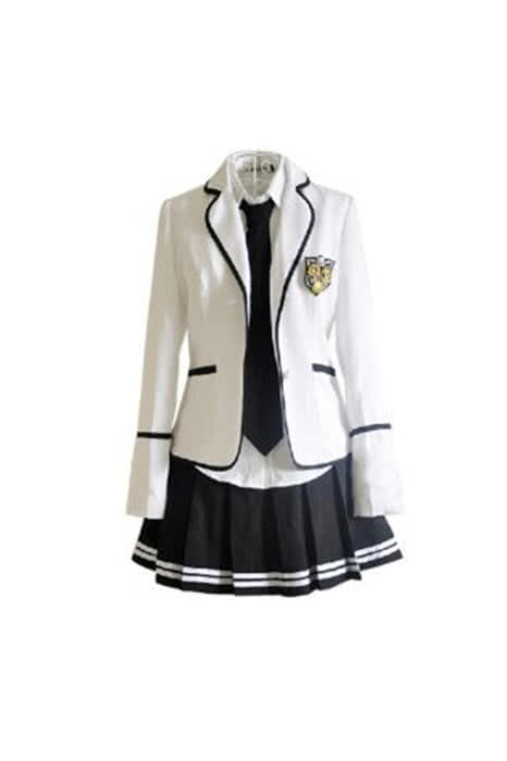 Black And White Spring Short Dress Uniform Dress Cosplay Costumes