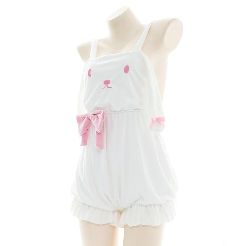 Crossover Backless Plush Rabbit Bodysuit Cosplay Costume