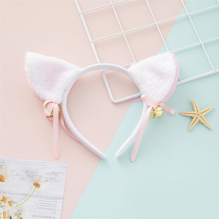 Cute Cat Ears Headband Cat Headdress Maid With Bell