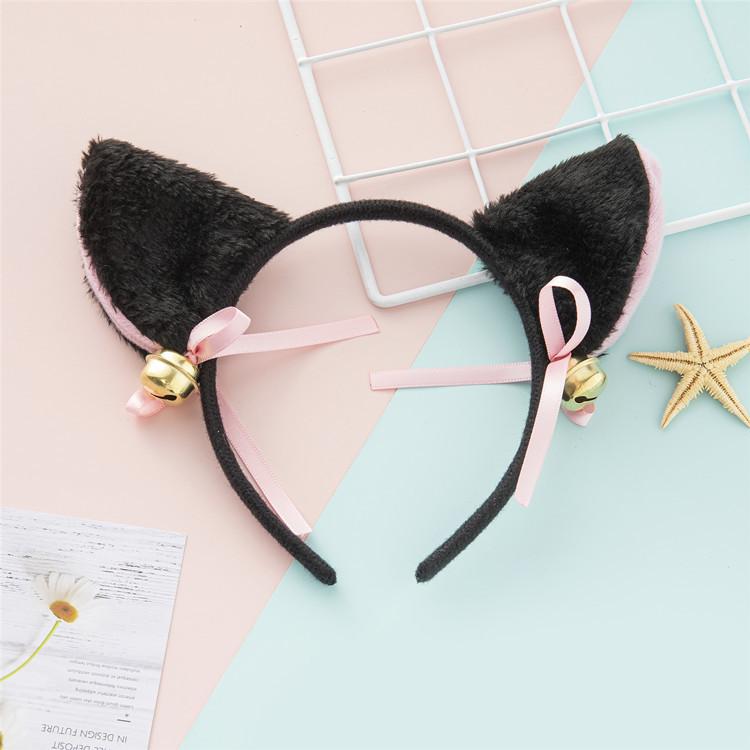 Cute Cat Ears Headband Cat Headdress Maid With Bell