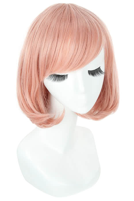 Beyond the Boundary Mirai Kuriyama 30cm Short Cosplay Wig Pink Women Anime Straight Party Full Hair