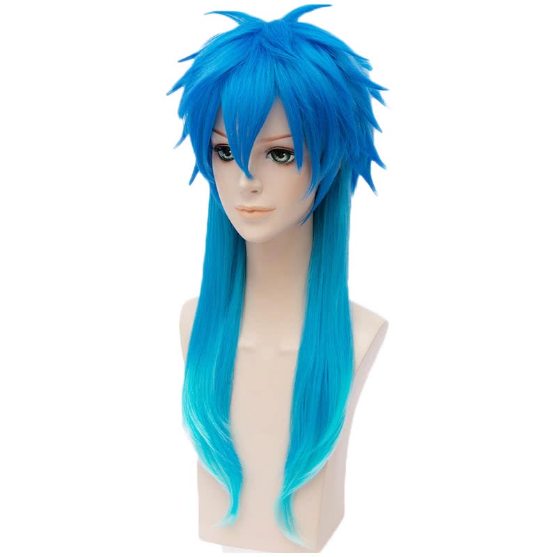 Dramatical Murder Seragaki Aoba Anime Blue Mixed Color Long Cosplay Wigs
