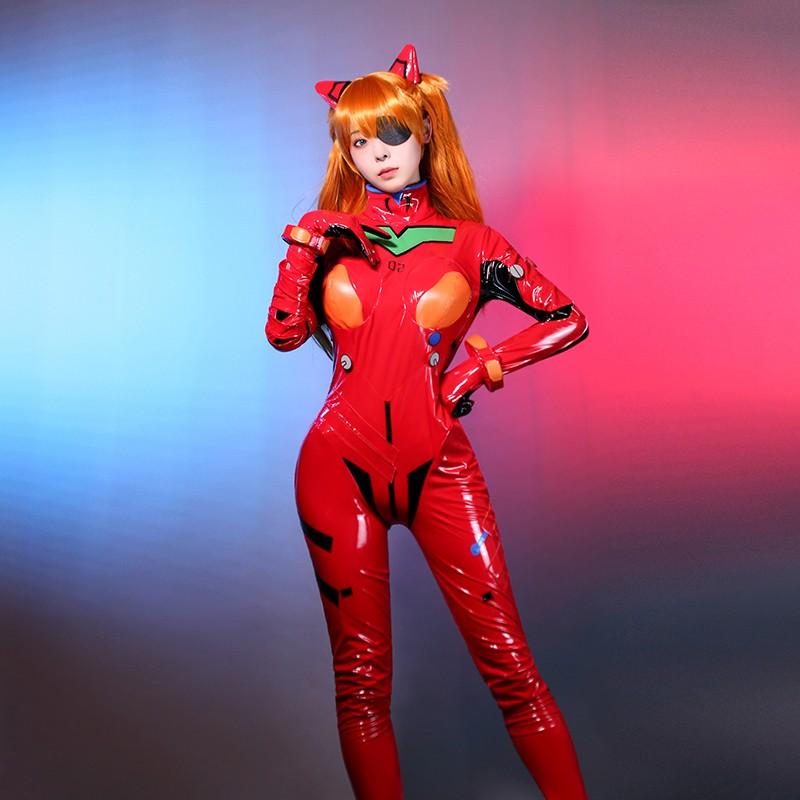 Ready To Ship EVA Asuka Langley Combat Suit Cosplay Costume