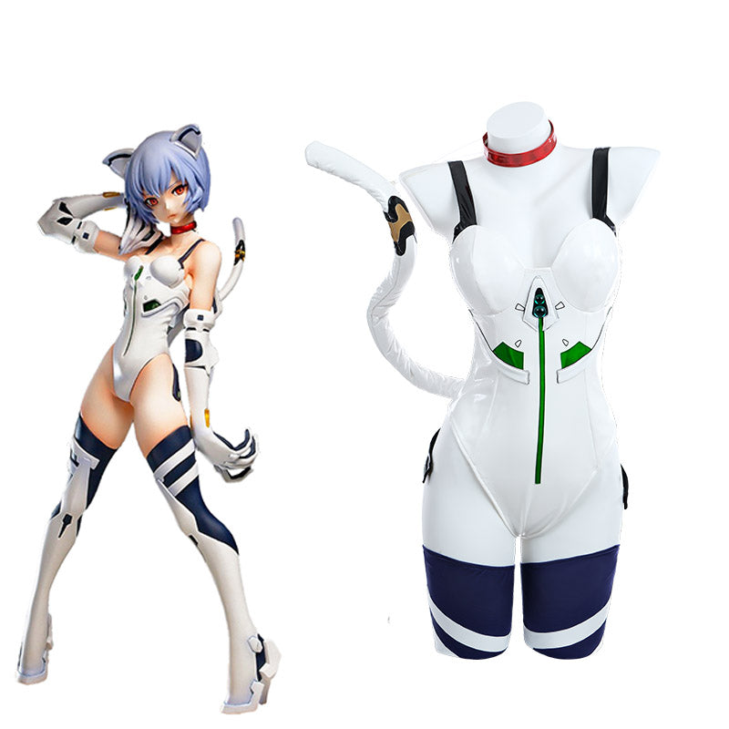 In Stock Evangelion Rei Ayanami Cosplay Costume Cat Rei Cosplay Costume