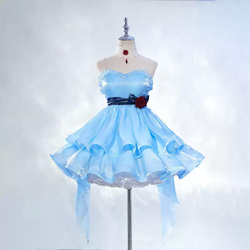 EVA Soryu Asuka Langley Blue Dress Cosplay Costume