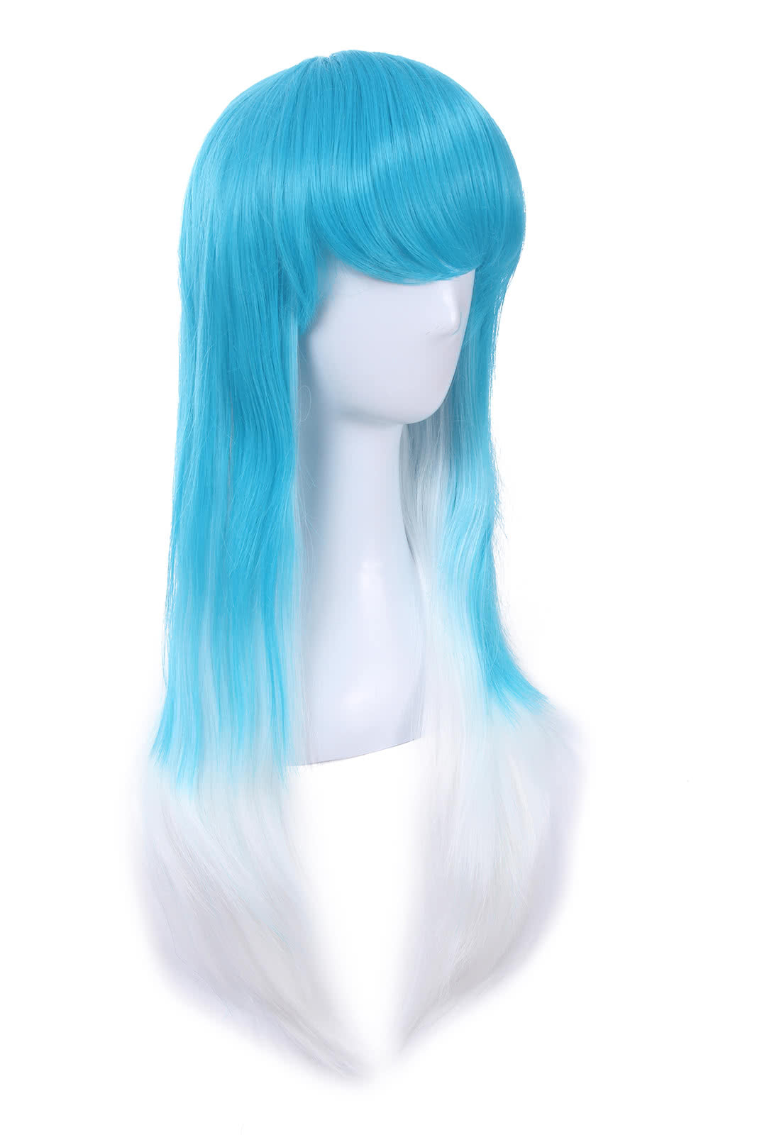 Fashion Girl Blue Mixed White Long Woman Wigs