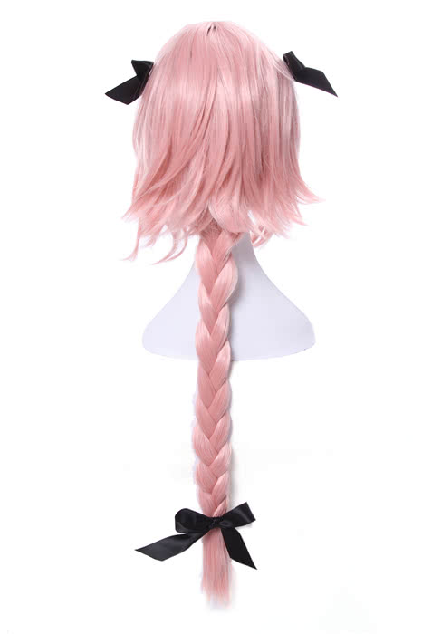 Fate Apocrypha Astolfo Pink Long Braid Cosplay Wigs With Head Wear