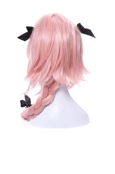 Fate Apocrypha Astolfo Pink Long Braid Cosplay Wigs With Head Wear