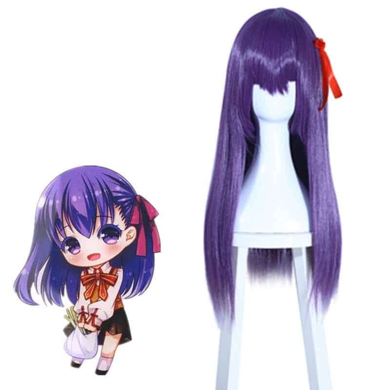 Fate/Stay night Sakura Matou Long straight Purple Cosplay Wigs