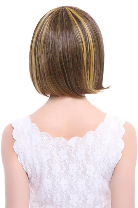 25cm Short Fashion Wig Mix Brown Women Straight BOB Hair