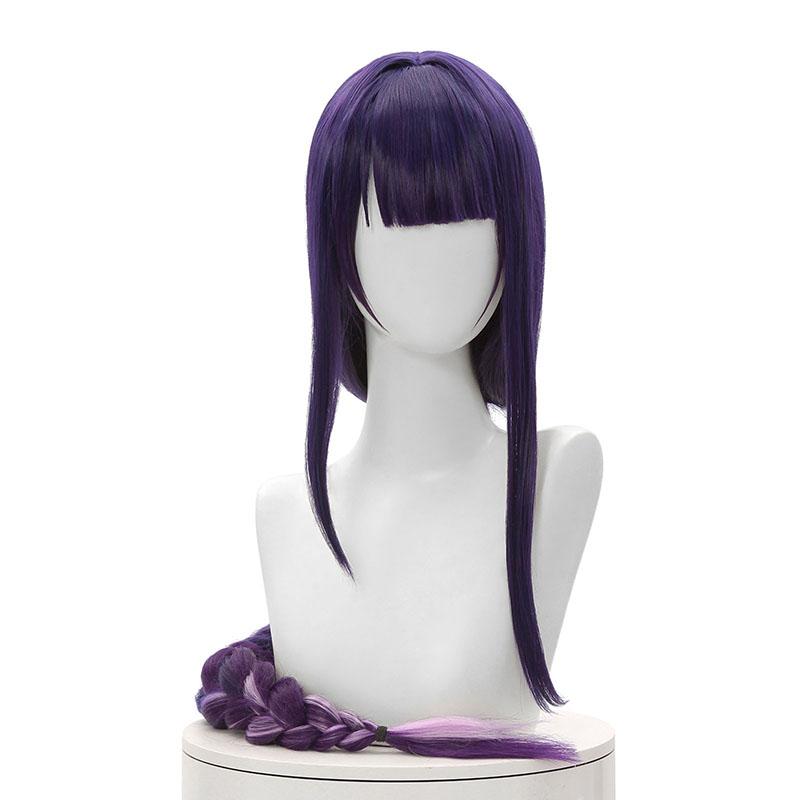 Game Genshin Impact Baal Raiden Shogun Purple Mided Color Long Cosplay Wigs