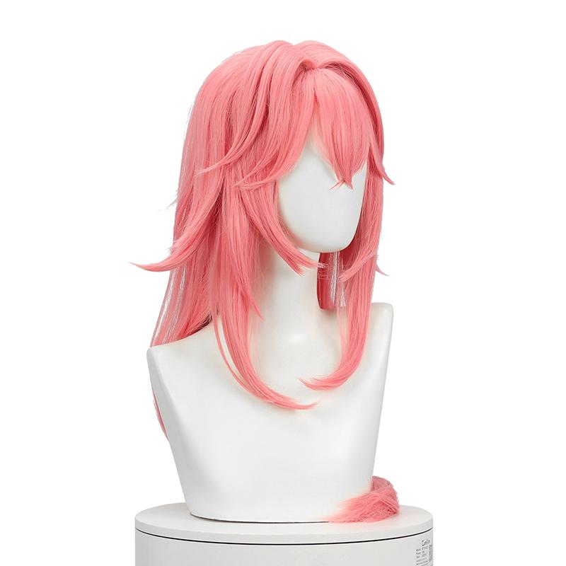 Game Genshin Impact Guuji Yae Miko Pink Long Cosplay Wigs