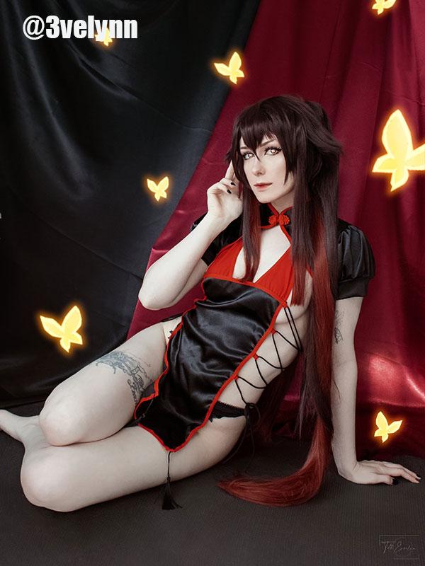 Game Genshin Impact Hutao Brown Gradient Cosplay Wigs