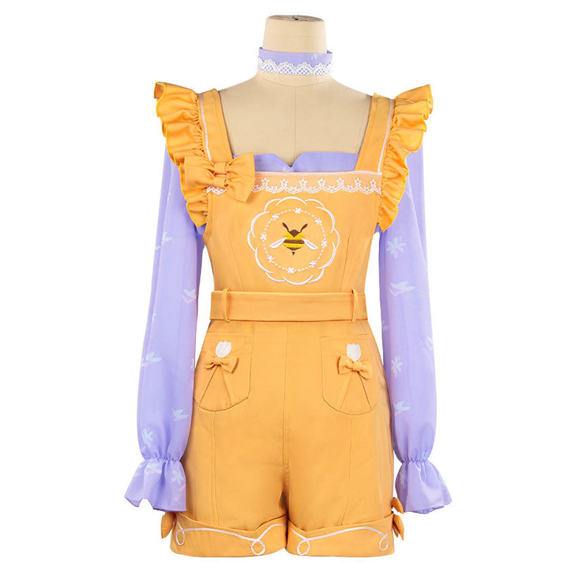 Game Infinity Nikki Cosplay Anime Nikki Costume Yellow Rompers Uniform