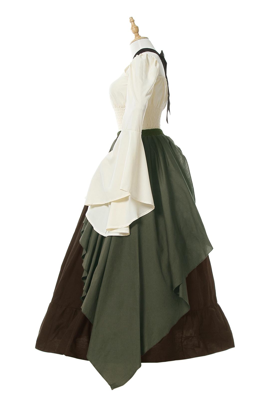 Retro White Wavy Skirt Two-piece Suit Costume