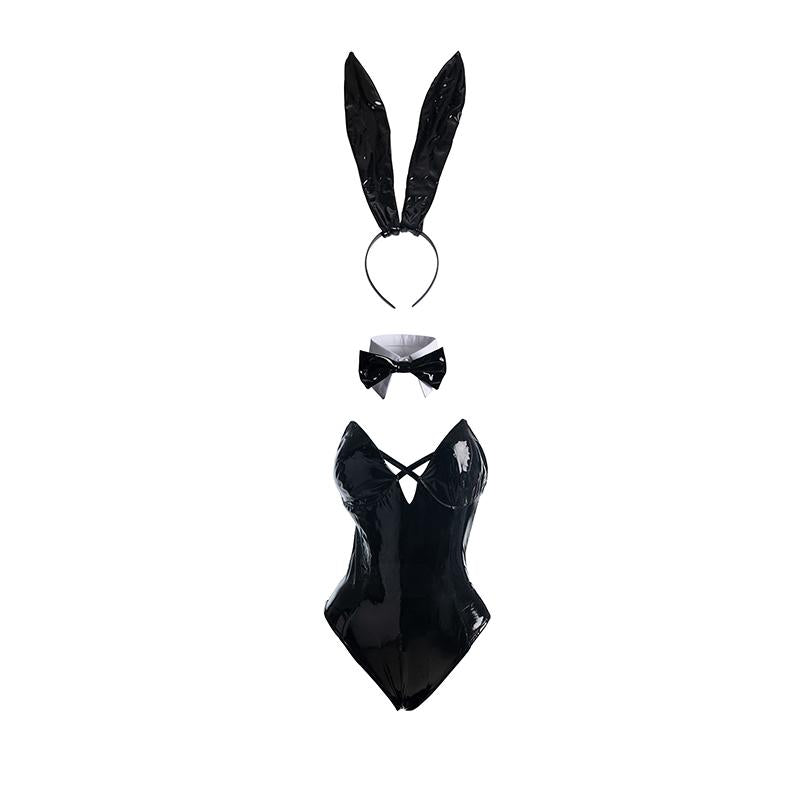 General Black Bunny Girl Leather Cosplay Costume StyleB