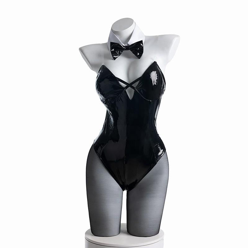 General Black Bunny Girl Leather Cosplay Costume StyleB