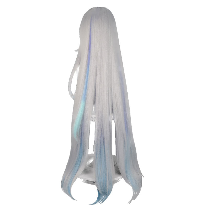 Genshin Impact Skirk Cosplay Wig Grey Mixed Blue Cosplay Wig