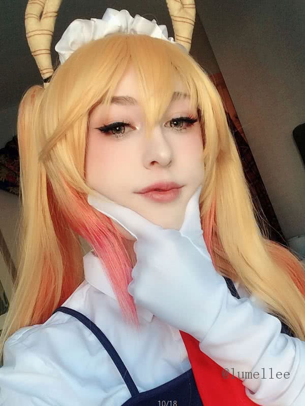 Miss Kobayashi's Dragon Maid Tohru Long Golden Cosplay Wigs